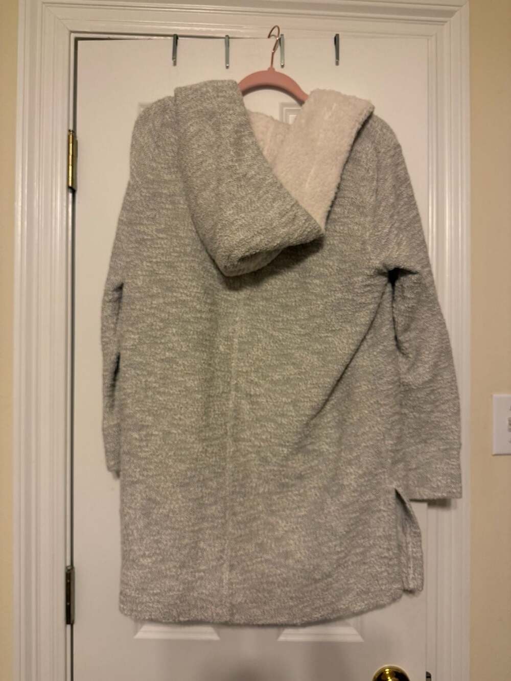 LOFT Women's Gray Open Front Hooded Cardigan Sweater Size M New With Tags - Picture 4 of 8